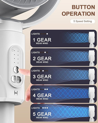 Standing Fan for Home, Air Circulator Fan, 5 Speeds, With Remote Control, Height Adjustable (820mm/600mm/380mm), 8 Timer, White